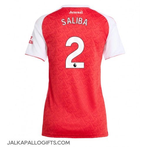 Arsenal William Saliba #2 Kotipaita Naiset 2025-26 Lyhythihainen